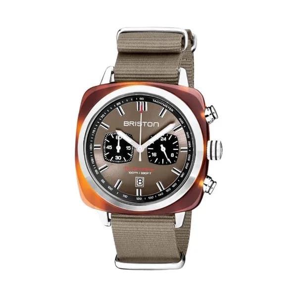 Briston Montre Briston Collection Clubmaster Sport en Nato Nylon Taupe