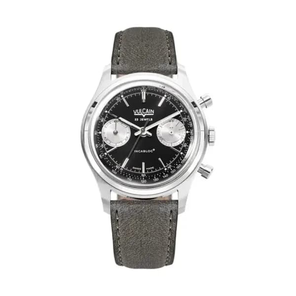 Vulcain Chronograph Noir et Argent- 38MM