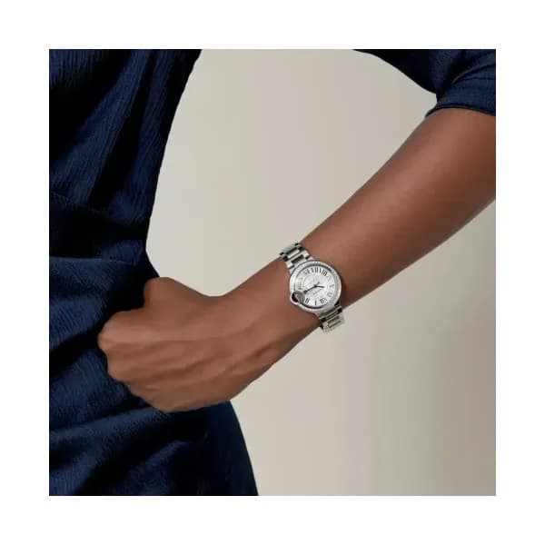 Cartier Montre Femme Ballon bleu Argenté