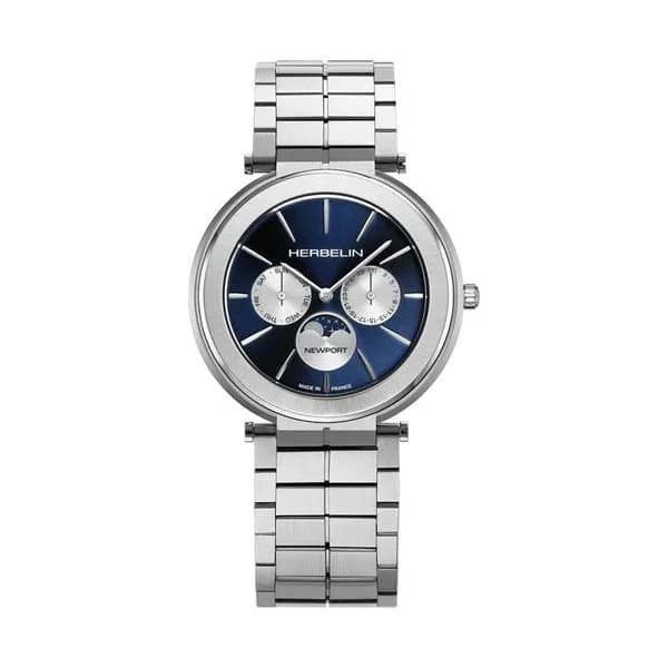 Michel Herbelin Montre Herbelin Newport Slim Homme Quartz Phase de Lune - 12722B25