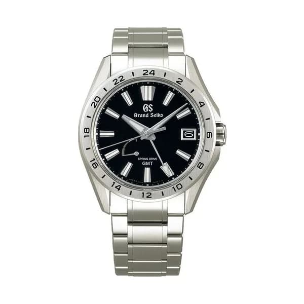Grand Seiko Montre Grand Seiko Evolution 9 GMT Titane Spring Drive cadran noir bracelet titane 41 mm