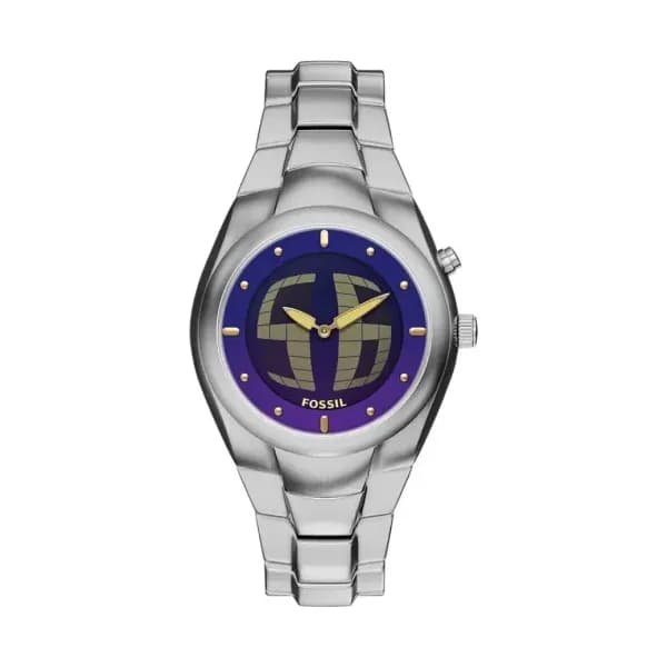 Fossil Montre quartz Homme Y2K Big Tic Noir, Bleu
