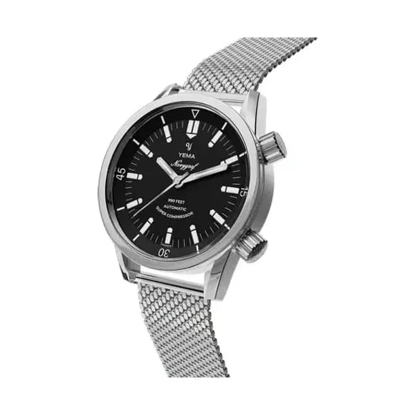 Yema Montre Yema Navygraf Super Compressor Cadran Noir Bracelet Acier