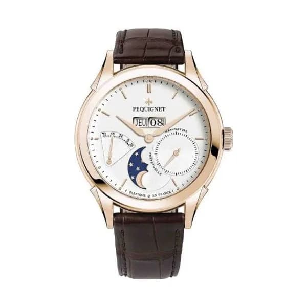 Pequignet Montre Pequignet Royale Origine Or Rose Automatique Cadran Blanc - 9011538-AM