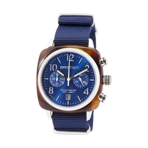 Briston Montre Briston Collection Clubmaster Classic en Nato Nylon Bleu