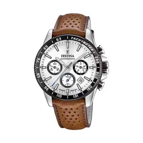 Festina Montre Homme FESTINA TIMELESS CHRONOGRAPH en Cuir Marron Etanche