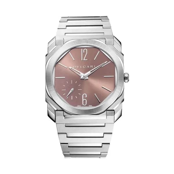 Bulgari Montre Bulgari Octo Finissimo automatique cadran saumon bracelet acier 40 mm