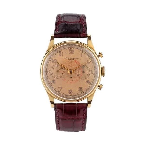 Baume & Mercier Montre Baume et Mercier Capeland Telemeter or jaune 1950s 37 mm