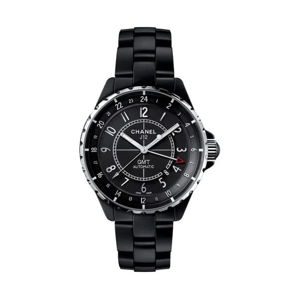 Chanel Montre CHANEL J12 GMT cadran noir bracelet céramique haute résistance noire mate 41 mm