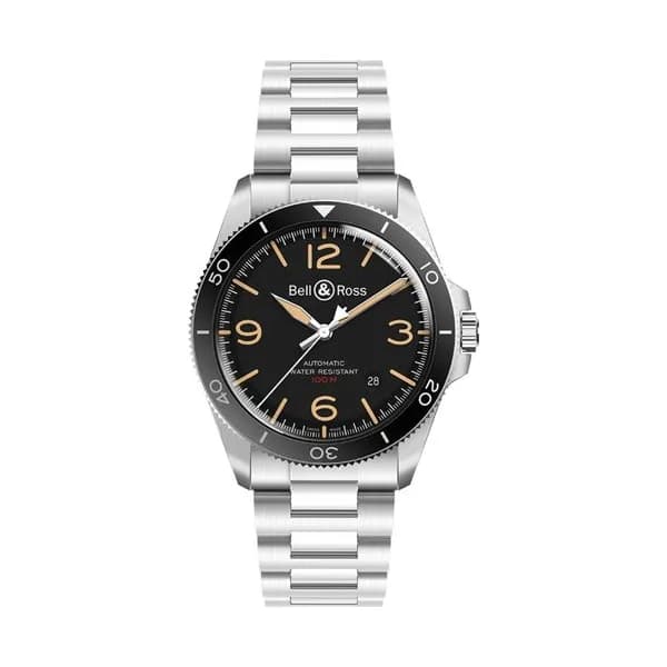 Bell & Ross Montre Bell &amp; Ross BR V2-92 Steel Heritage automatique cadran noir bracelet acier 41 mm