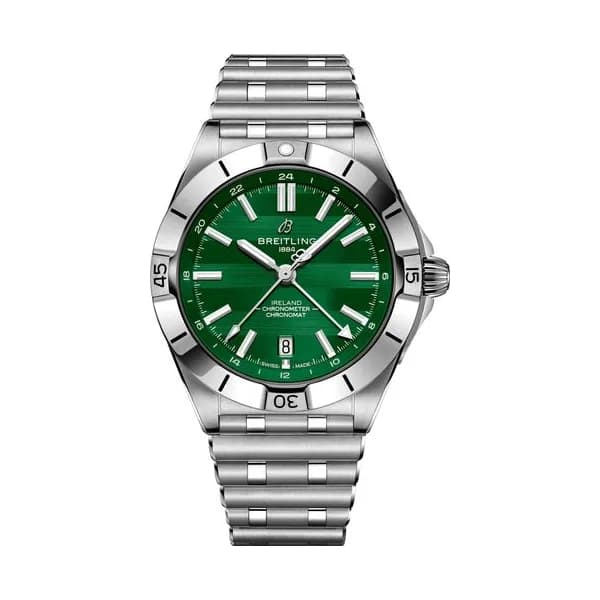 Breitling Montre Breitling Chronomat GMT Six Nations Irlande automatique cadran vert bracelet acier 40 mm