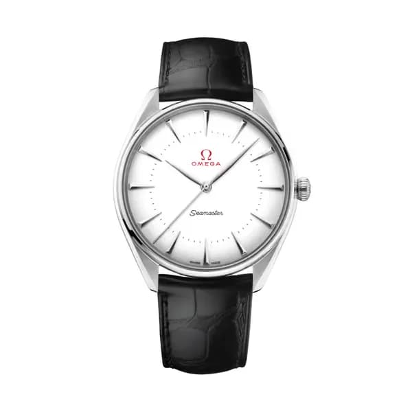Omega Seamaster 39,5 mm, Canopus Gold™ sur bracelet en cuir