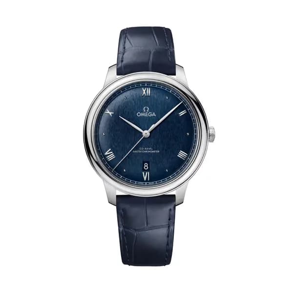 Omega De Ville 40 mm, acier sur bracelet en cuir