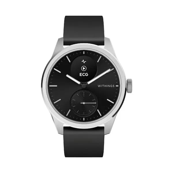 Withings Montre connectée Withings ScanWatch 2 cadran noir bracelet silicone noir 42 mm