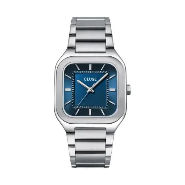 Cluse Quadrus Watch Steel, Blue, Silver Colour