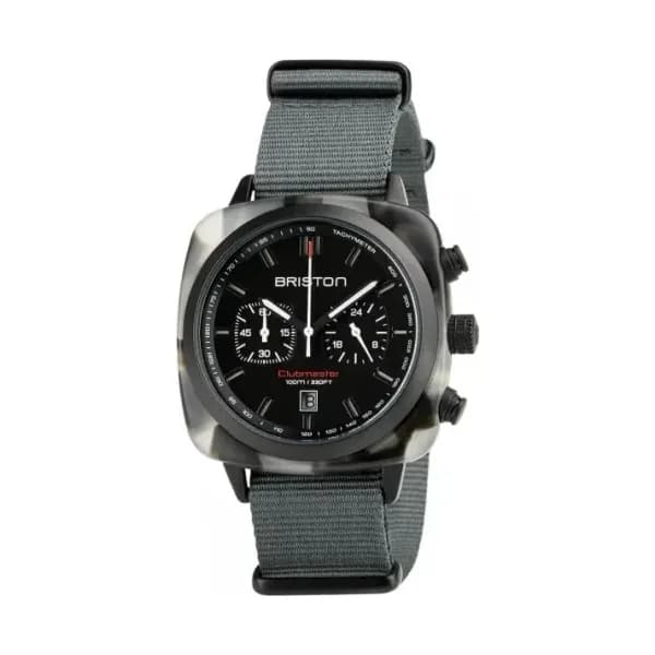 Briston Montre Briston Clubmaster Sport Acétate Bracelet Nato Gris