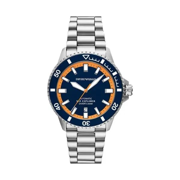 Emporio Armani Montre automatique Homme Sea explorer Bleu foncé, Orange