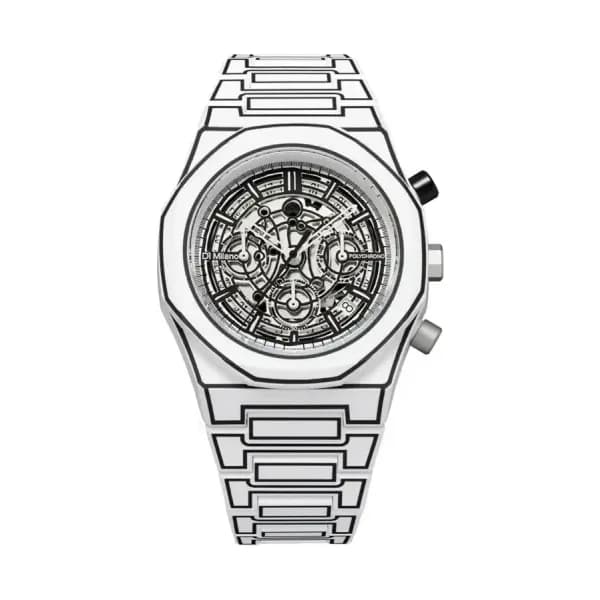 D1 Milano Montre Polychrono White Sketch PHBJ13