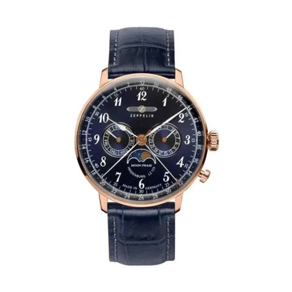 Zeppelin Montre Zeppelin LZ 129 Hindenburg Moonphase Quartz Cadran Bleu - 70383