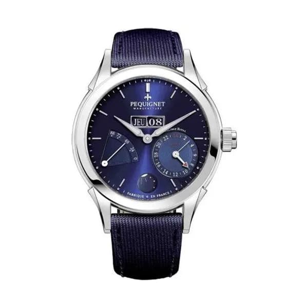 Pequignet Montre Pequignet Royale GMT Automatique Cadran Bleu - 9010973-CORDURA