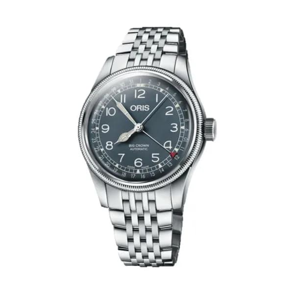 Oris Montre Oris Big Crown Pointer Date cadran bleu bracelet acier 40 mm