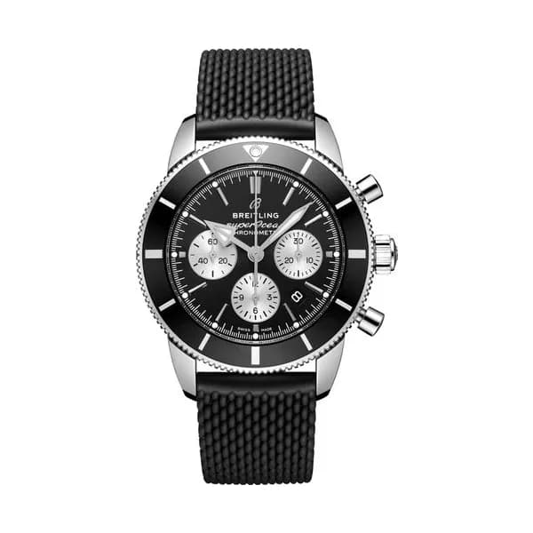 Breitling Montre Breitling Superocean Heritage II B01 chronograph automatique cadran noir bracelet caoutchouc 44 mm