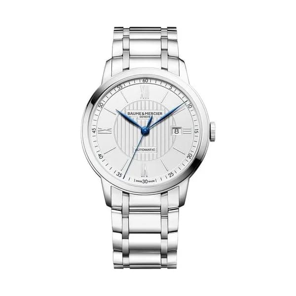 Baume & Mercier Montre Baume et Mercier Classima automatique cadran argenté bracelet acier 42 mm