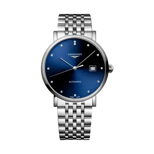 Longines Montre Longines elegant collection 39 mm Automatique Cadran Bleu soleillé Bracelet Acier