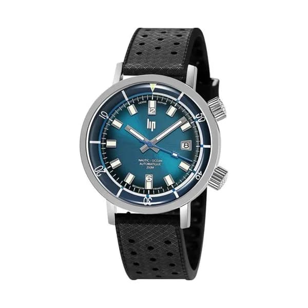 Lip Montre Lip Grande Nautic Ski Titane 671854- Homme - cadran Bleu- 41 mm - Acier 316L