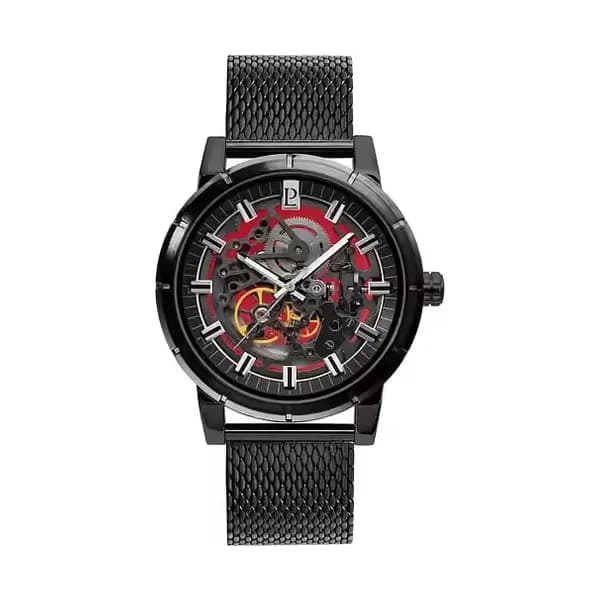 Pierre Lannier 321C438 Montre Homme Pierre Lannier Squelette Acier Noir Cadran Rouge