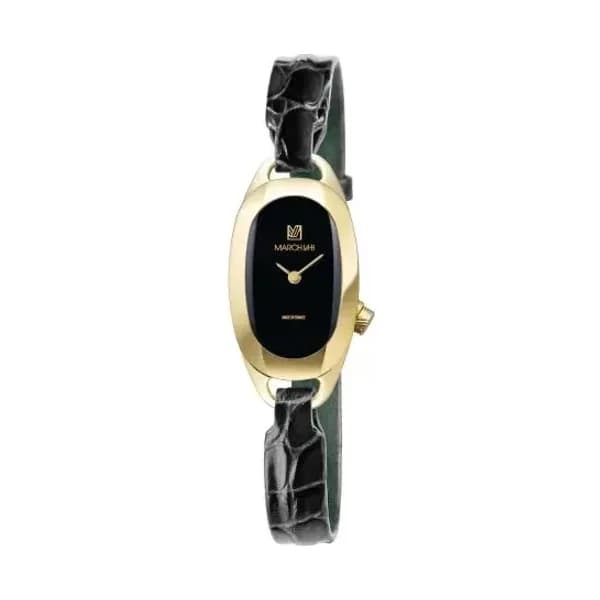 March LA.B Montre MARCH LA.B Oblongue PVD Gold Suprême Bracelet Alligator