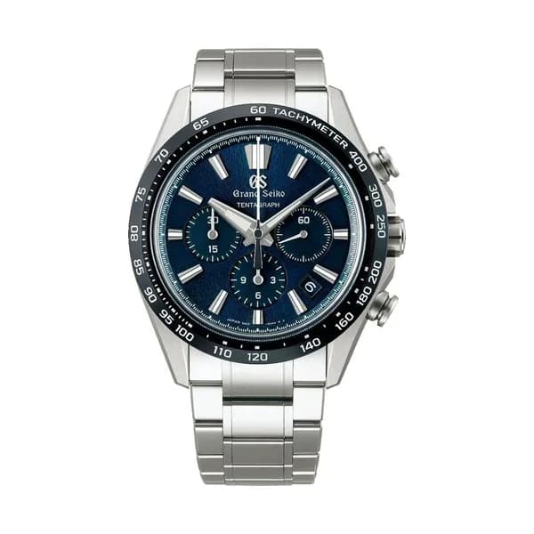 Grand Seiko Montre Grand Seiko Evolution 9 Tentagraph chrono automatique Hi-Beats titane cadran bleu bracelet titane 43,2 mm