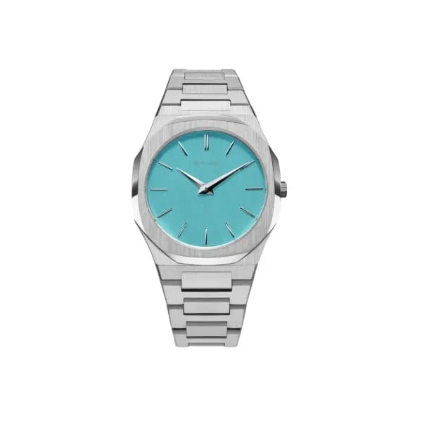 D1 Milano Montre quartz Homme Ultra thin Bleu clair