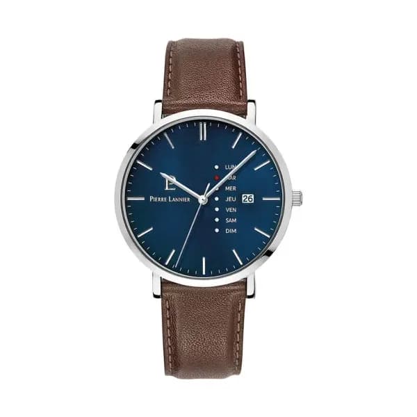 Pierre Lannier Montre Homme Pierre Lannier Cuir véritable Marron 242D164