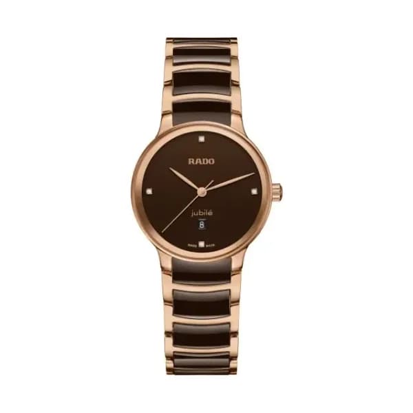 Rado Montre Rado Centrix Diamonds Quartz Bracelet Acier PVD et Ceramique 30.5 mm