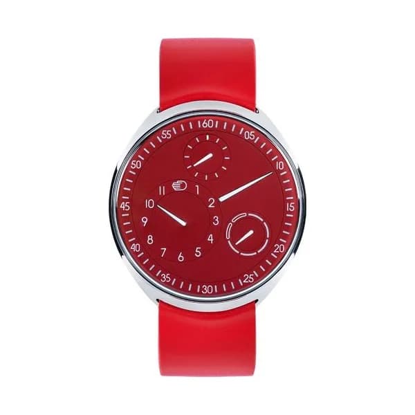 Ressence Montre Ressence Type 1 Slim RED titane automatique cadran rouge bracelet caoutchouc rouge 42 mm