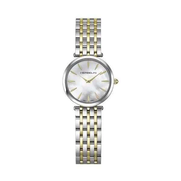 Michel Herbelin Montre Michel Herbelin Epsilon quartz cadran nacre bracelet acier bicolore 28 mm