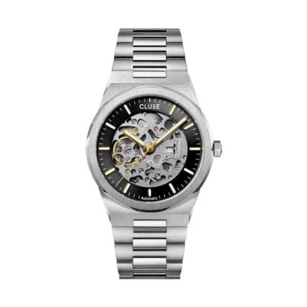 Cluse Vigoureux Automatic Watch Steel, Black, Silver Colour