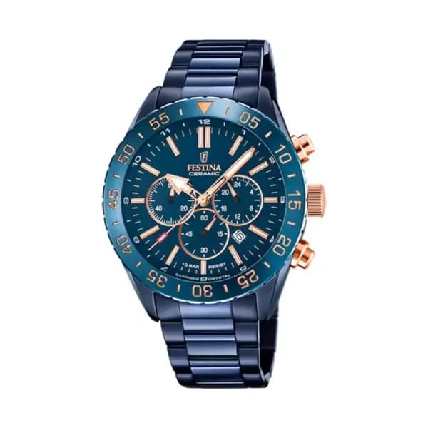 Festina Montre Homme FESTINA CERAMIC en Acier Bleu