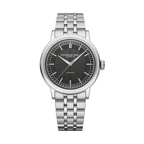 Raymond Weil Montre Raymond Weil Millesime Automatique Seconde Centrale cadran anthracite bracelet acier 39,5 mm