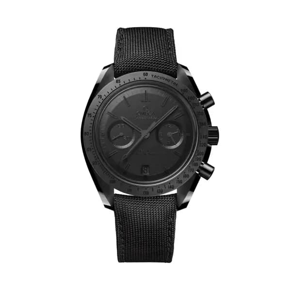 Omega Speedmaster 44,25 mm, céramique noire sur bracelet en nylon