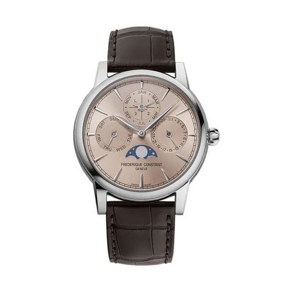 Frédérique Constant Montre Frédérique Constant Manufacture Classic Perpetual Calendar Automatique Cadran Saumon Bracelet Cuir - FC-776SAL3H6