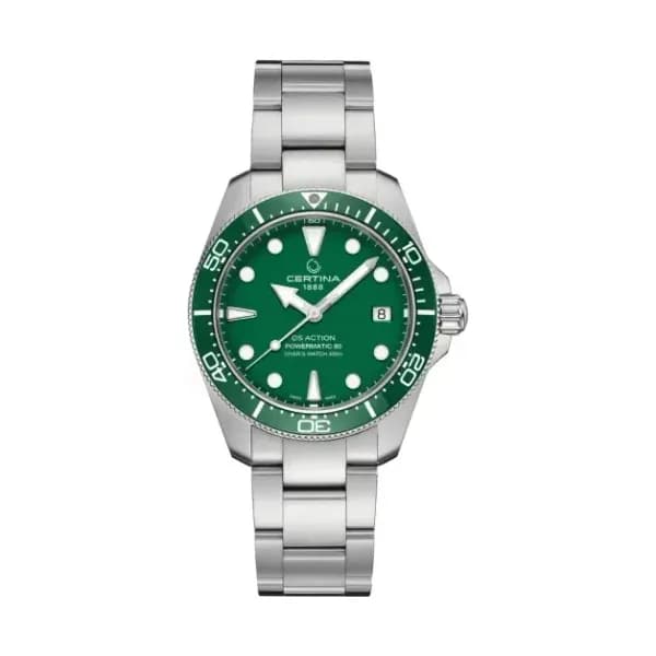 Certina Montre Certina DS Action Diver 38mm Powermatic 80 Cadran Vert Bracelet Acier inoxydable