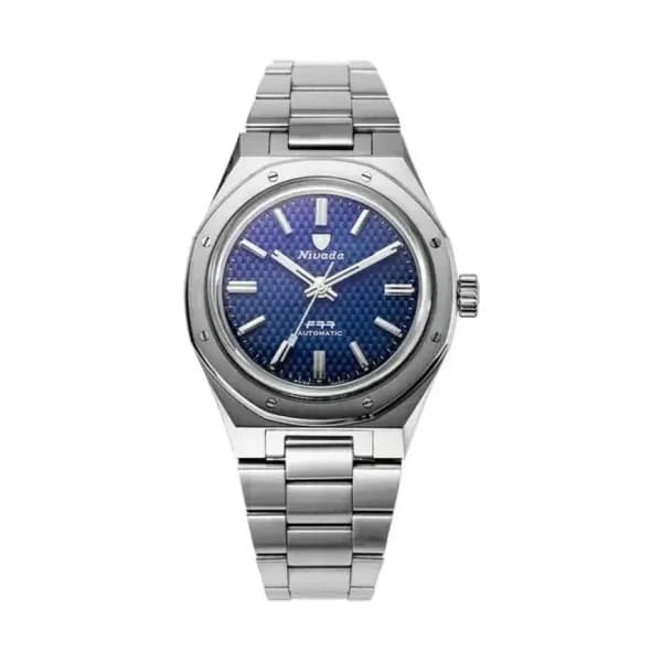 Nivada Grenchen Montre F77 Blue No Date 68001A77