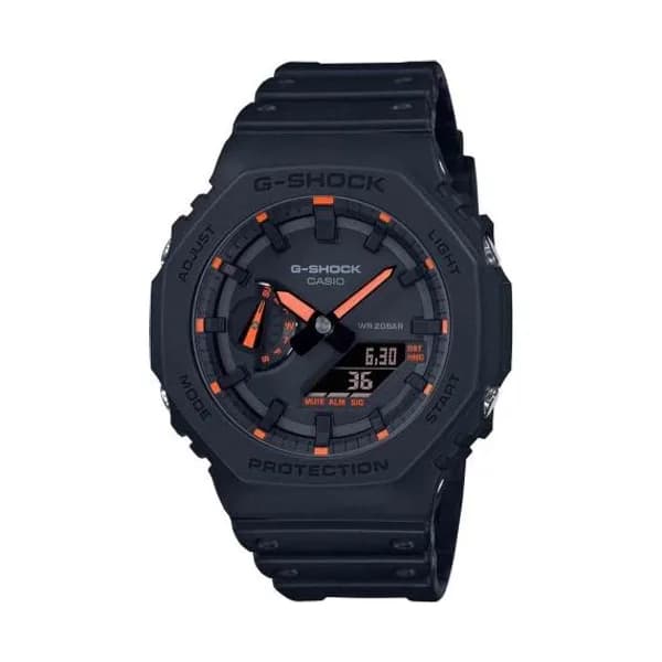 Casio Montre GShock Classic - Série GA-2100 - Noir & Orange 48.5 x 45.4 mm- GA-2100-1A4