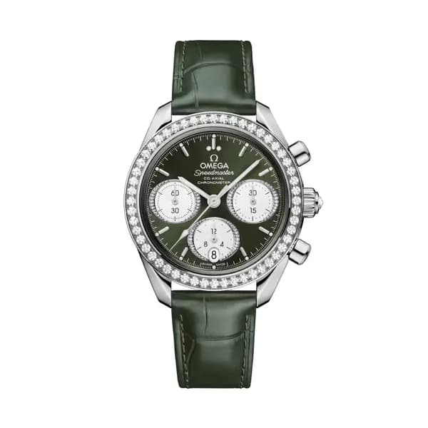 Omega Speedmaster 38 mm, acier sur alligator