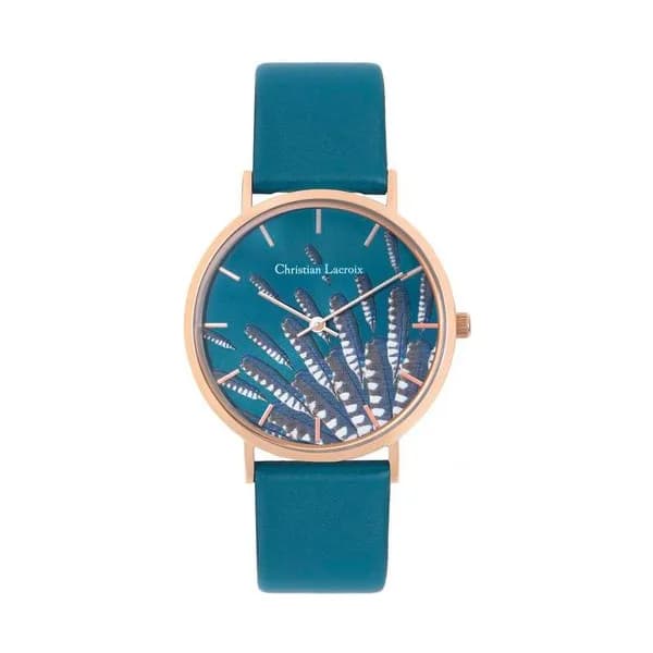 Christian Lacroix Montre Christian Lacroix Collection Prete-Moi Ta Plume en Cuir Bleu