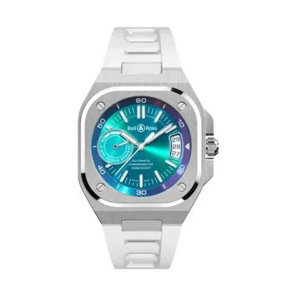 Bell & Ross Montre BELL &amp; ROSS BR-X5 Iridescent Bracelet Caoutchouc Blanc