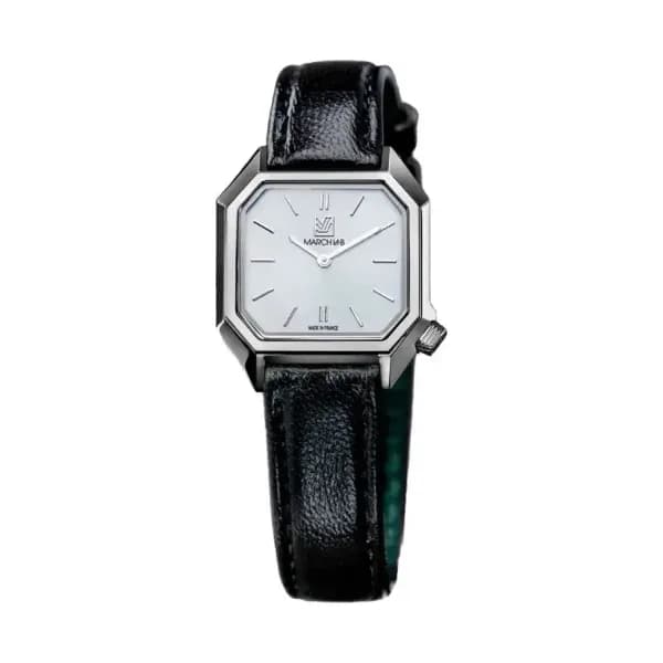 March LA.B Montre March LA.B AM2 Slim Automatique Cadran White Alligator Noir