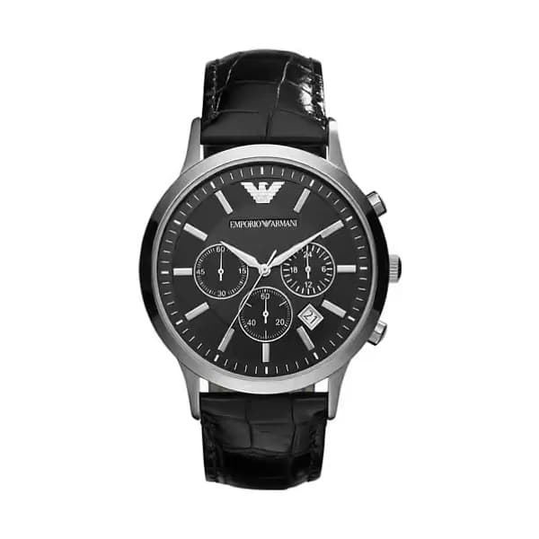 Emporio Armani Montre Analogique Homme Emporio Armani Cuir Noir AR2447